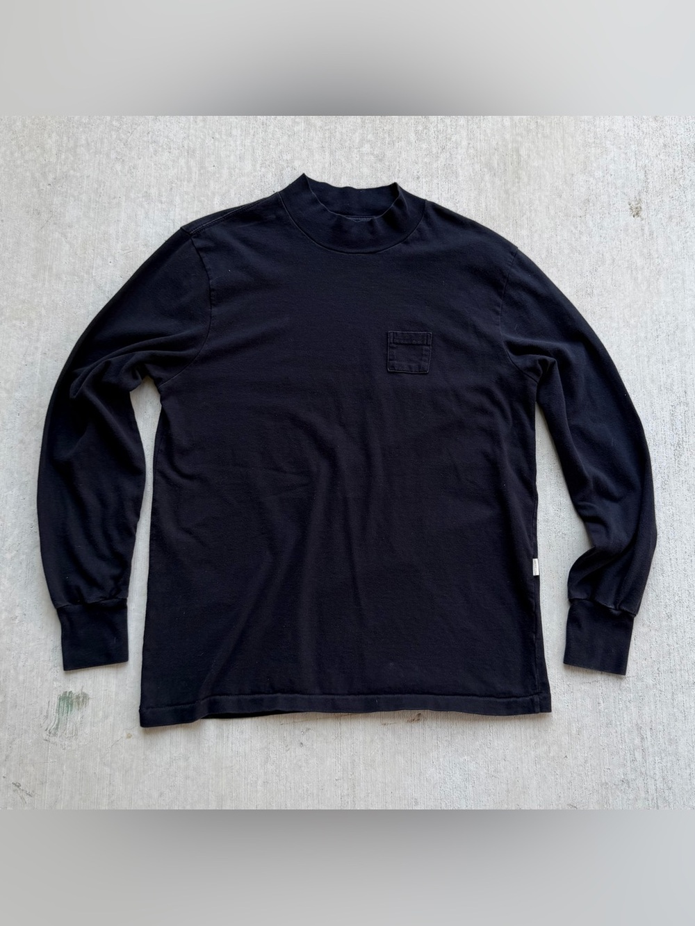 Aime Leon Dore Black Dimebag Long-Sleeve Crewneck Chest Pocket Men Medium